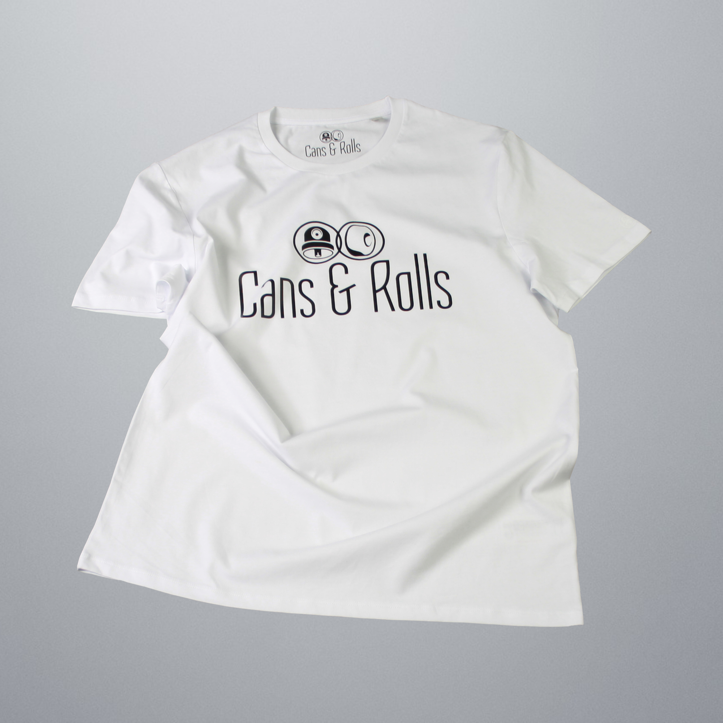 Cans & Rolls Logo groß | Tee White