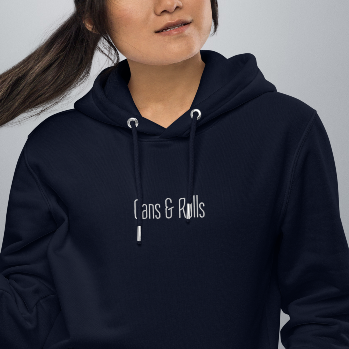 Cans & Rolls Schriftzug mittig Stick | Hoodie Navy