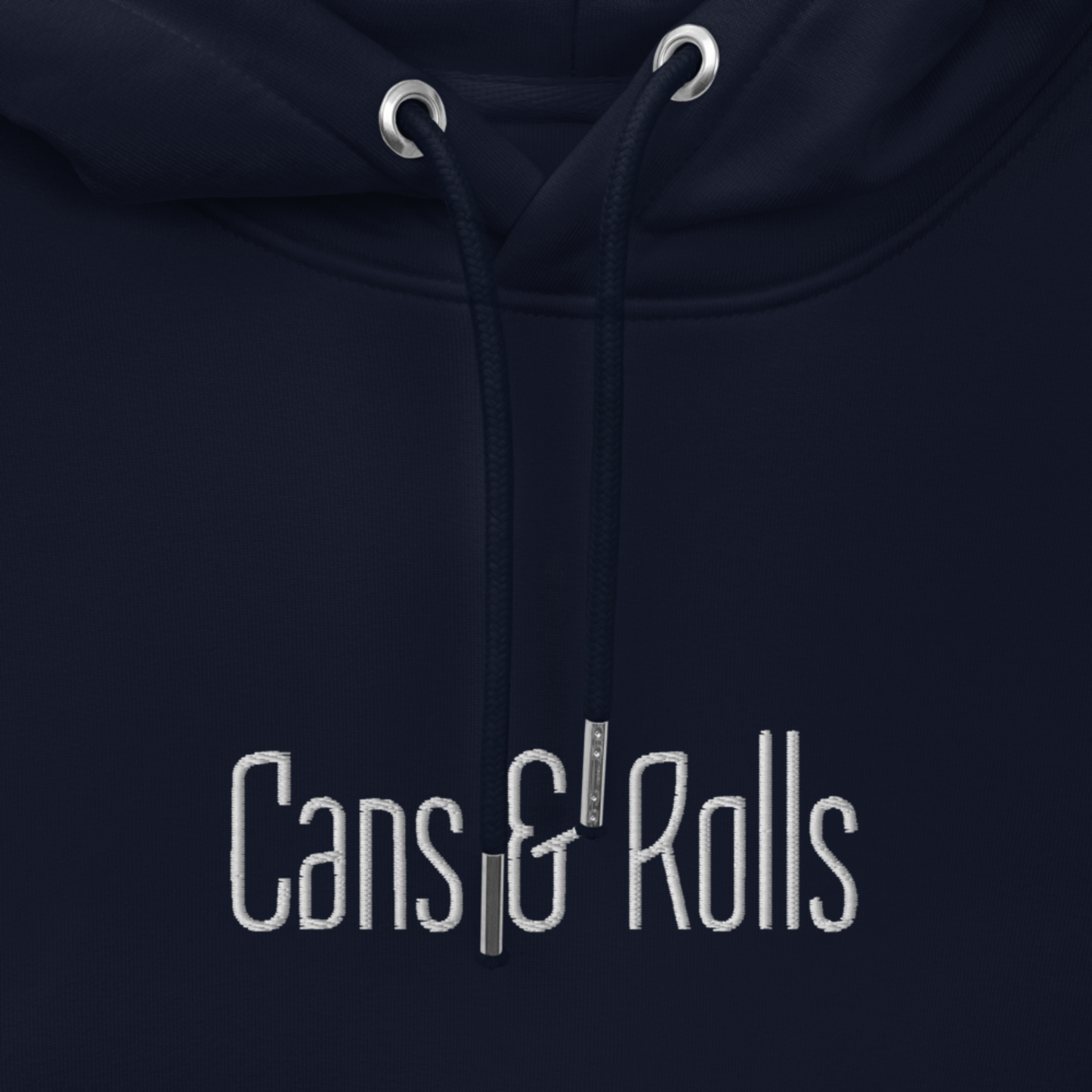 Cans & Rolls Schriftzug mittig Stick | Hoodie Navy