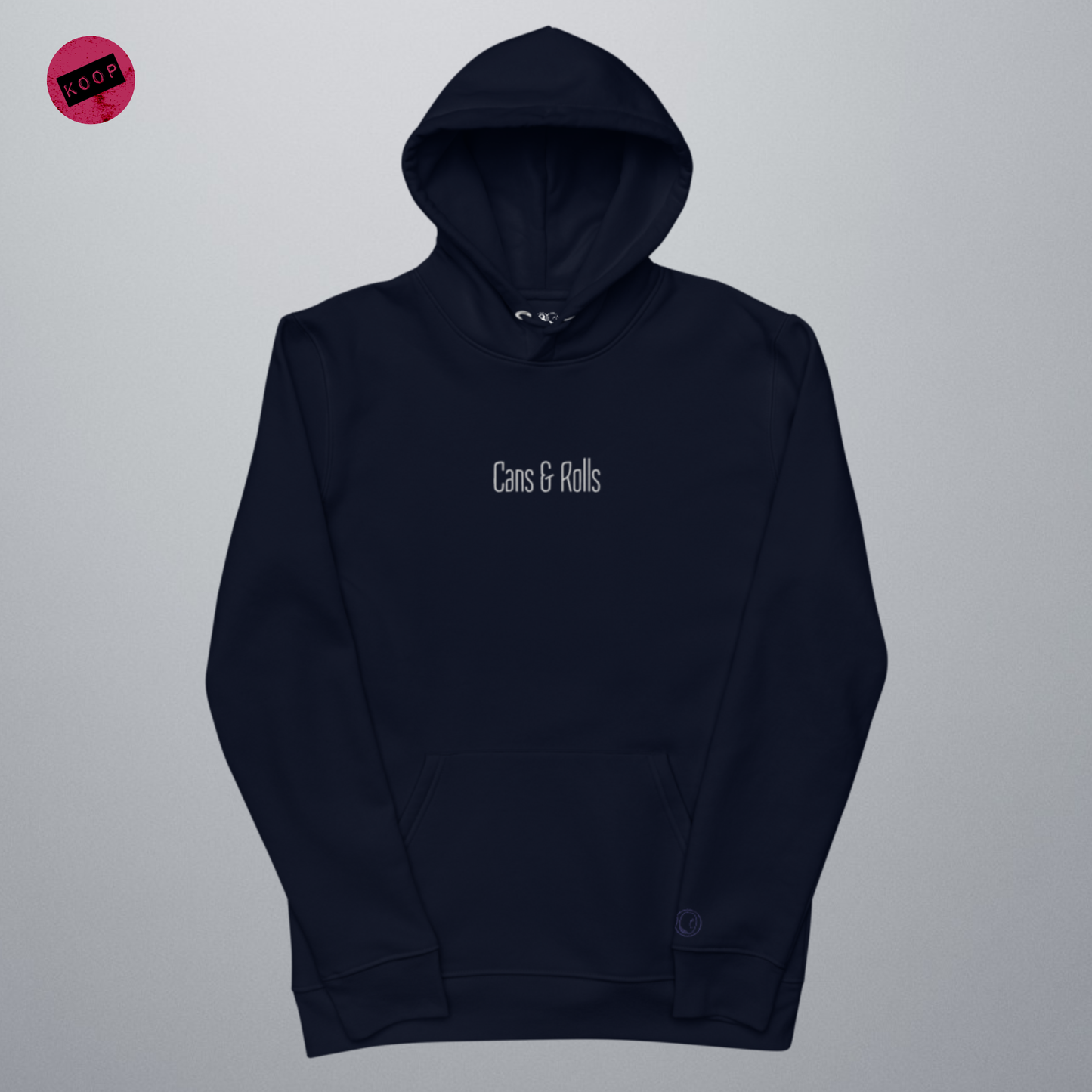 Cans & Rolls Schriftzug mittig Stick | Hoodie Navy