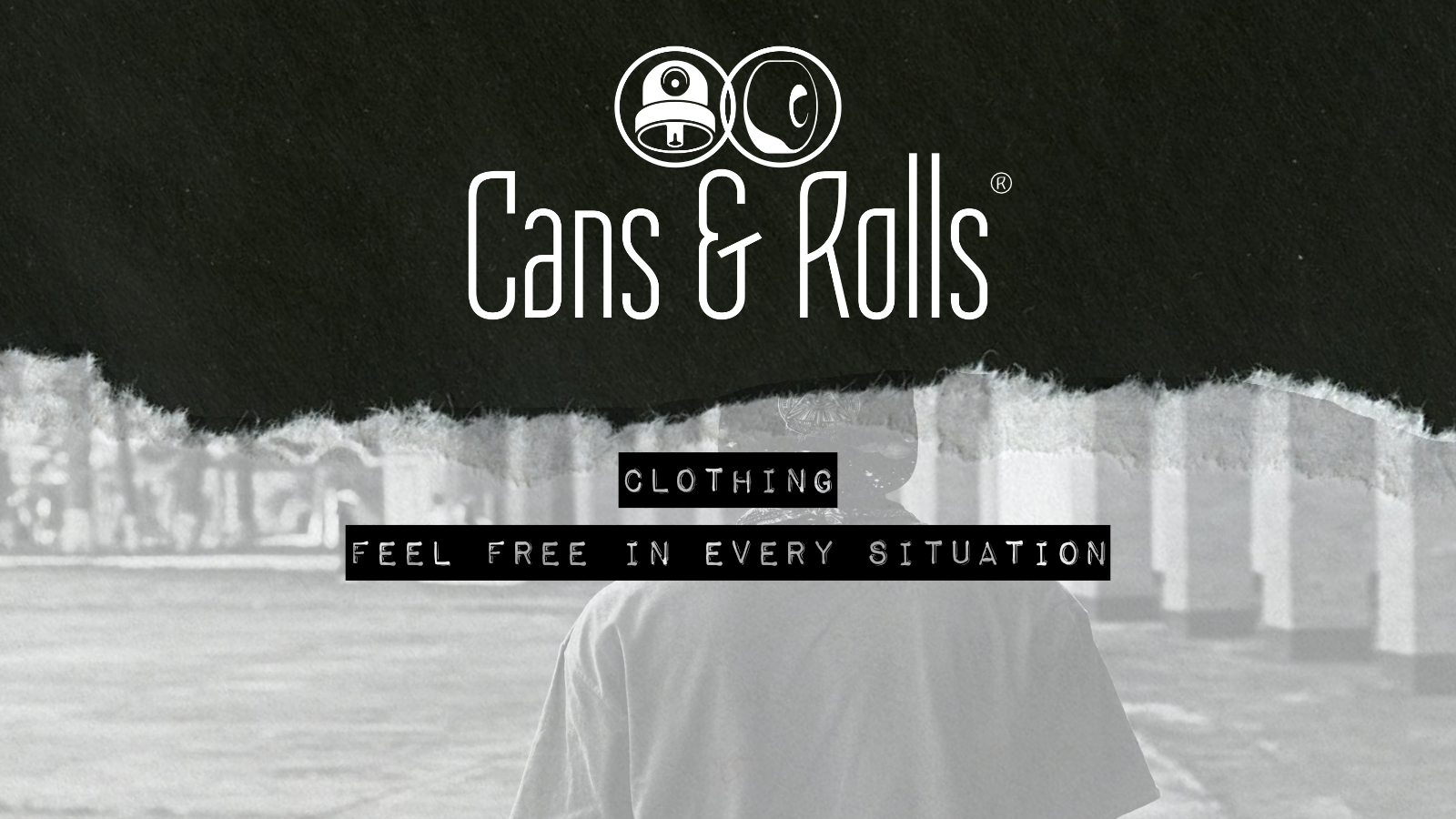 Banner mit Logo und Marken-Name "Cans & Rolls"