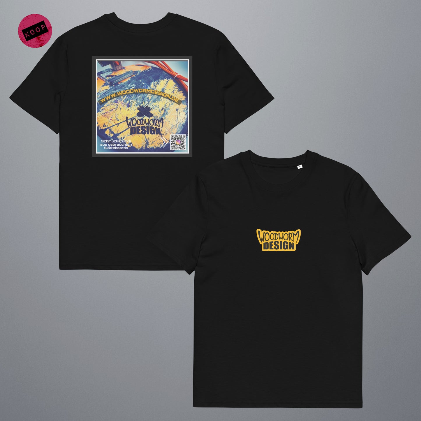 WoodWorm Design | Backprint 2 Unisex T-Shirt aus Bio-Baumwolle