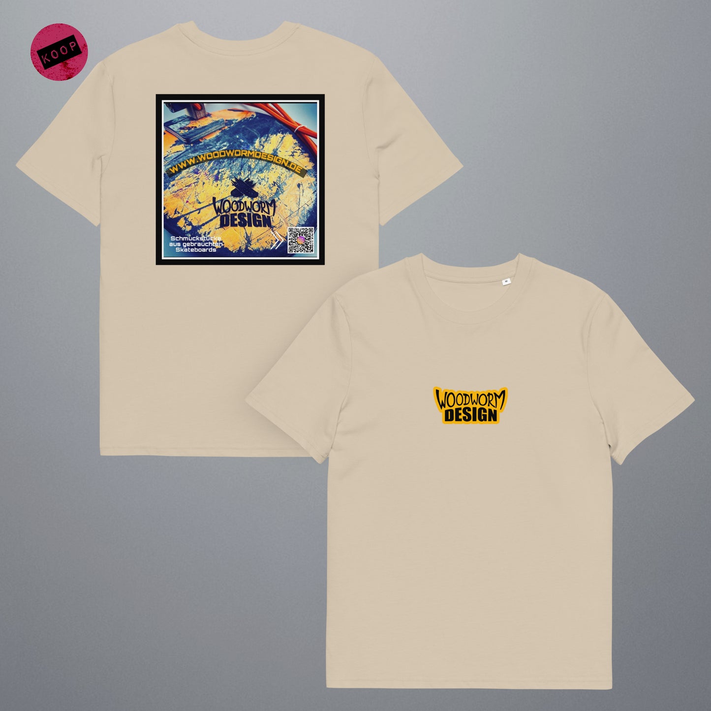 WoodWorm Design | Backprint 2 Unisex T-Shirt aus Bio-Baumwolle