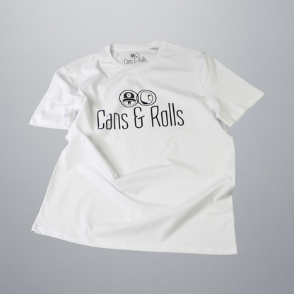 Cans & Rolls Logo groß | Tee White