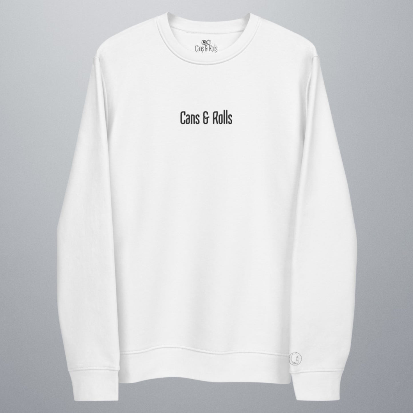 Cans & Rolls Schriftzug mittig Stick | Sweater White
