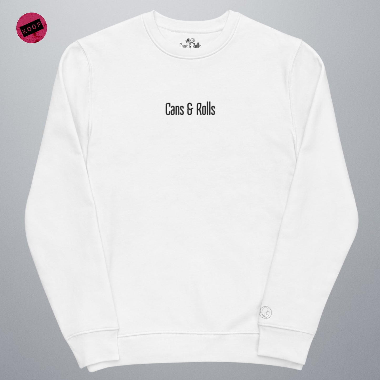 Cans & Rolls Schriftzug mittig Stick | Sweater White