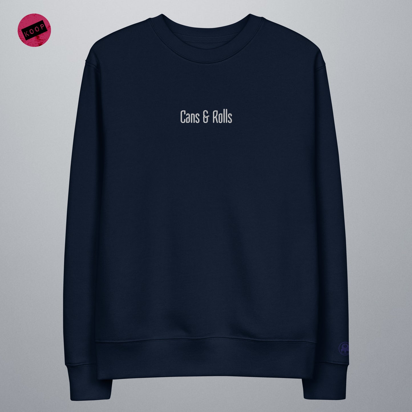 Cans & Rolls Schriftzug mittig Stick | Sweater Navy