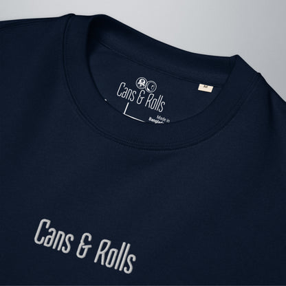 Cans & Rolls Schriftzug mittig Stick | Sweater Navy
