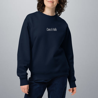 Cans & Rolls Schriftzug mittig Stick | Sweater Navy
