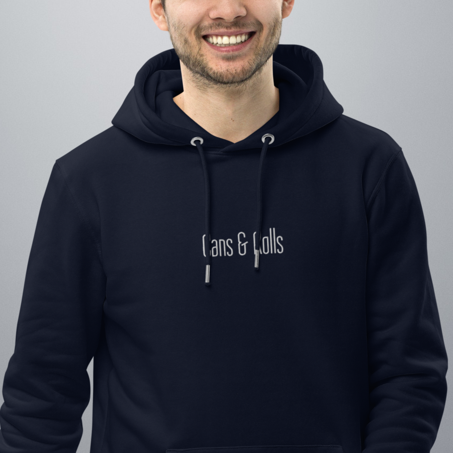 Cans & Rolls Schriftzug mittig Stick | Hoodie Navy