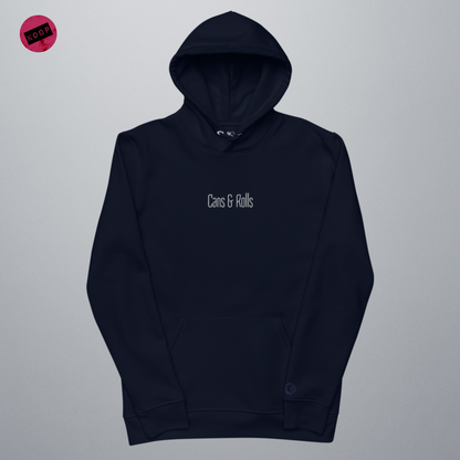 Cans & Rolls Schriftzug mittig Stick | Hoodie Navy